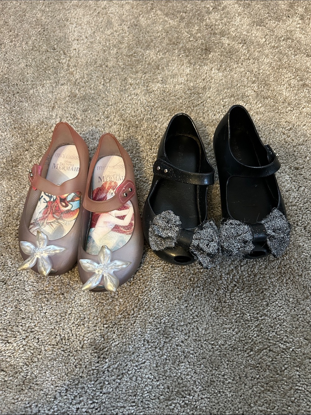 Mini Melissa shoe bundle size 9 featuring Disney’s Ariel